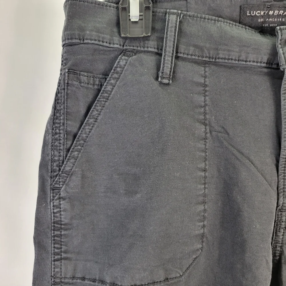 Lucky Brand Womens Black Cotton Pants Size 6/28 - Picture 2 of 12